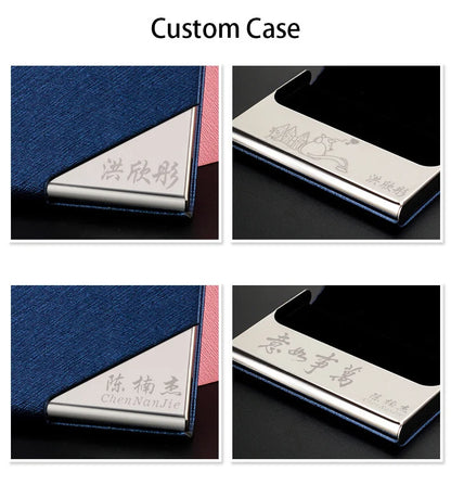 Luxury Wallet PU Leather Business ID Credit Card Holder For Women Men Fashion Brand Metal Aluminum Card Case