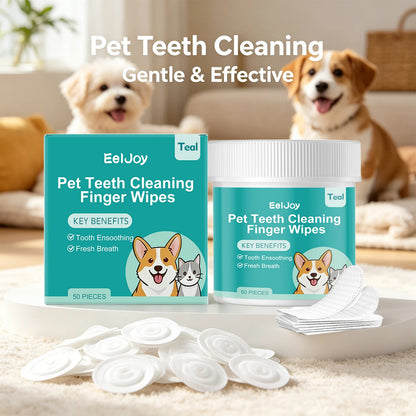 Pet Teeth Cleaning Finger Wipes Remove Dental Plaque Relieve Gum Discomfort Lasting Fresh Breath Easy-to-Use Pet Oral Care Wipes