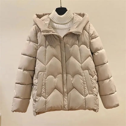 2025 New Style Korean Fashion Winter Jacket Short Down Bread Service Woman Snow Wear Puffer Coats Loose Warm Parkas Hooded Outwe