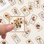 10/30/50pcs INS Style Retro Brown Flowers Stamp Stickers Aesthetic Decals DIY Luggage Motorcycle Bike Cartoon Decoration Sitcker