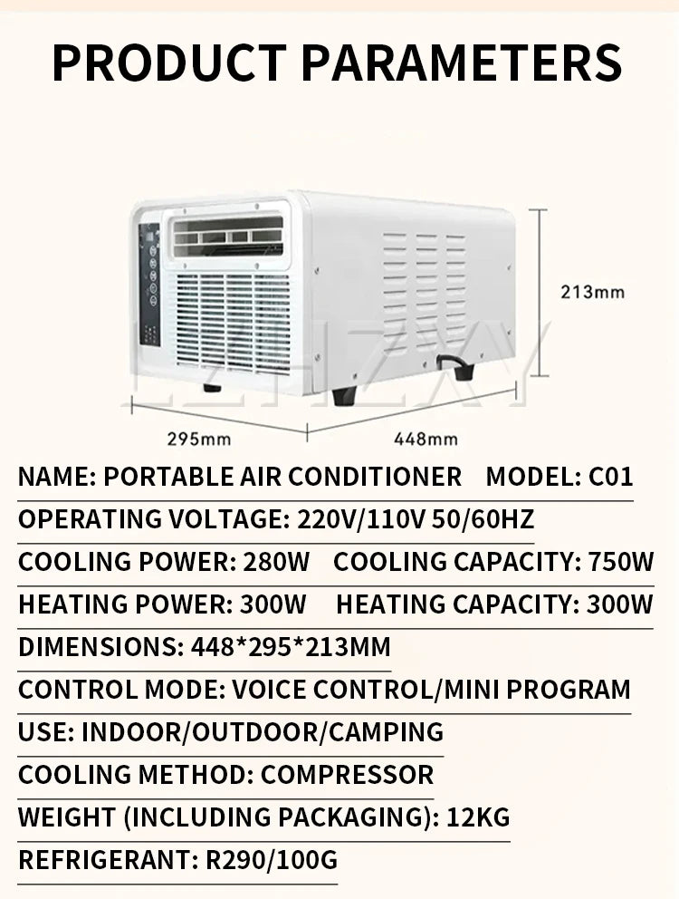 Dual-mode air conditioner with mosquito net and cooling function Outdoor portable air conditioner Electric auxiliary heating pet