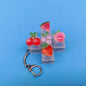 Keycap Keychain Mobile Phone Pendant Fruit Kawaii Keyring Fingertip Decompression Novelty Pop Fidget Toy Valentine Holiday Gift