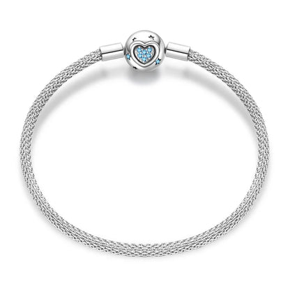 Bracelet Silver 925 Original 17-20CM Star Moon Sun Four Leaf Clover Green Zircon Bracelets Fit DIY Charms Birthday Jewelry Gifts