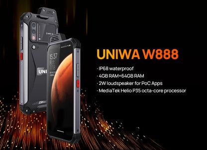 UNIWA W888 ATEX Explosion-proof IP68 Smartphone 4GB 64GB Andriod 11 6.3 Inch NFC Cellphone Walkie Talkie 4G Mobile Phone