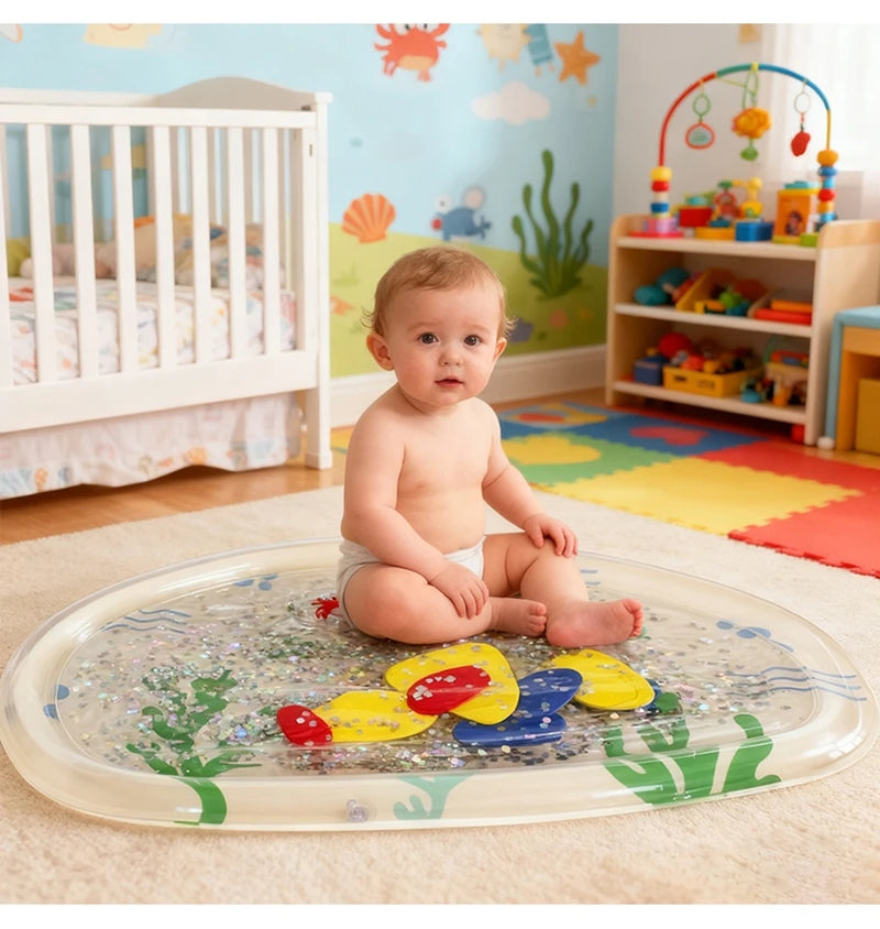 Inflatable Pvc Baby Water Mat for Infants Toddlers Early Education Press to Make Sound Tummy Time Play Mat