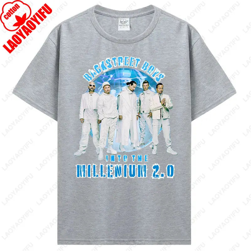 Backstreet Boys Millennium Tour Music Vintage Tshirt Men Women Hipster Popular Tops Summer Fashion Streetwear Unisex Tees Gift