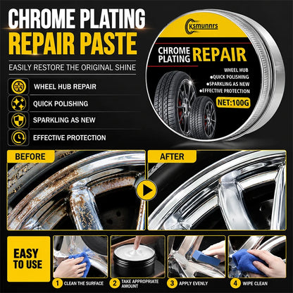 100g Universal Alloy Wheel Repair Kit, Rim Scratch and Wear Repair Paste with Oxidation Protection and Polishing Cream