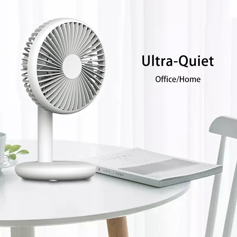 Mini USB Desktop Fan Rechargeable Air Cooling Fan 4 Speeds for Office Home Bedroom Portable Table Fans Adjustable Angle