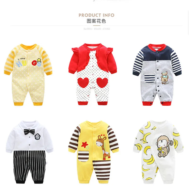 Spring Autumn Newborn Baby Boy Rompers Cotton Girls Clothes 0 to 12 Months Comfortable Babies Jumpsuits Clothing Onesies