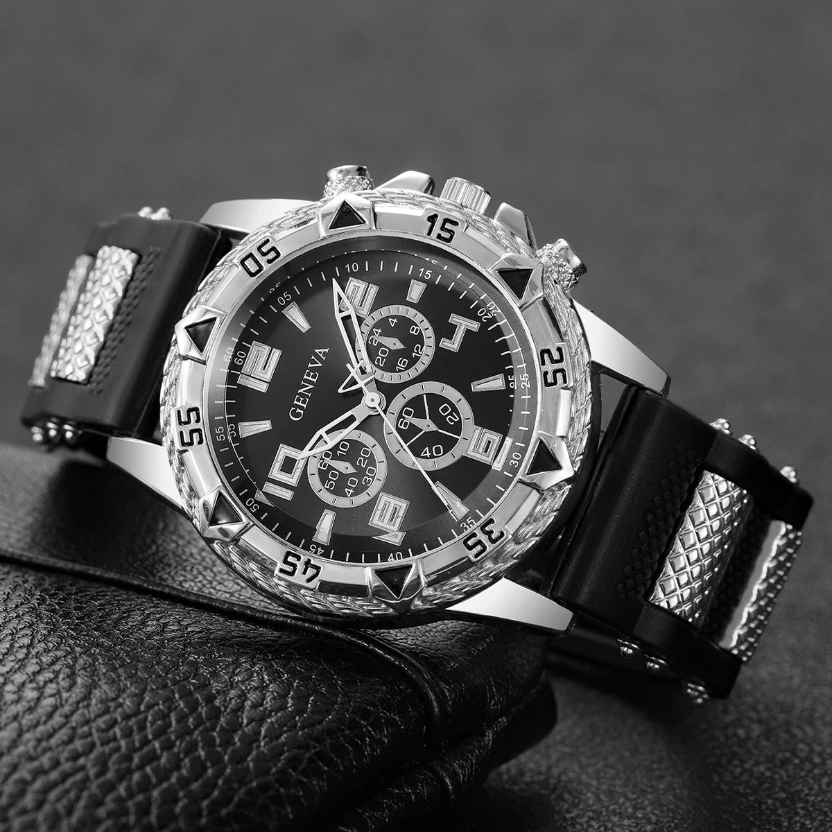 Luxury Arabic Dial Men Business Quartz Watch Fashion Silicone Strap Wristwatch For Man Clock Reloj Hombre (Without Box)