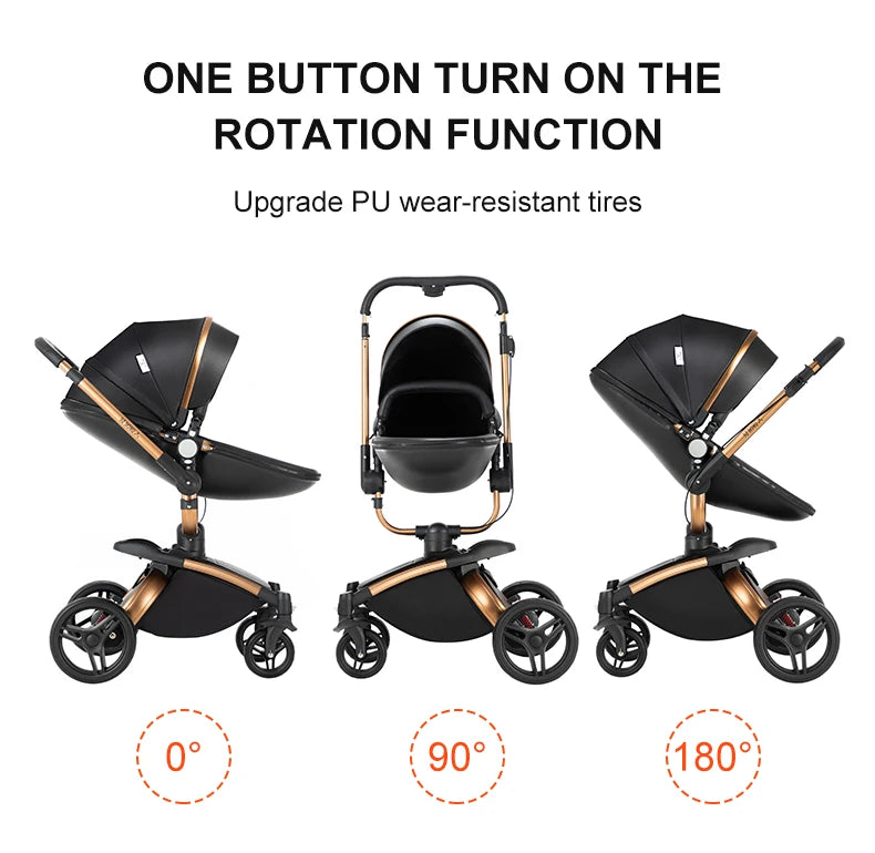 Baby pram Lightweight stroller Baby carriage PU 3in1 stroller Baby stroller 3-in-1 Baby carriage strollers for baby light carts