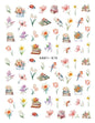 3d Nail Art Decals Spring Booming Violets Lavenders Purple Blue Pink Flowers Butterflys Stickers Decoration For Nail Tips Beauty