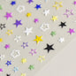 Grid Patterned Star Bowknot Cherry Polka Dot Line Colorful Geometric Five-pointed Star Adhesive Nail Art Sticker Manicure Decal