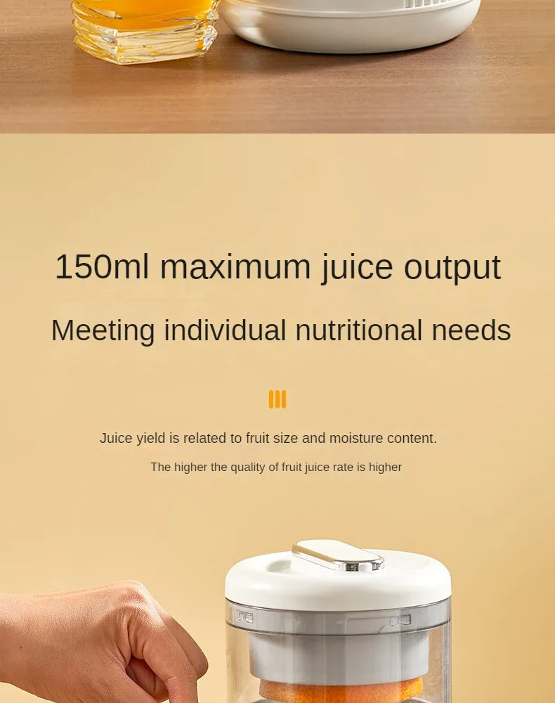 Rechargeable Electric Citrus Juicer Orange Juice Machine Extra Large Caliber Residue Separation