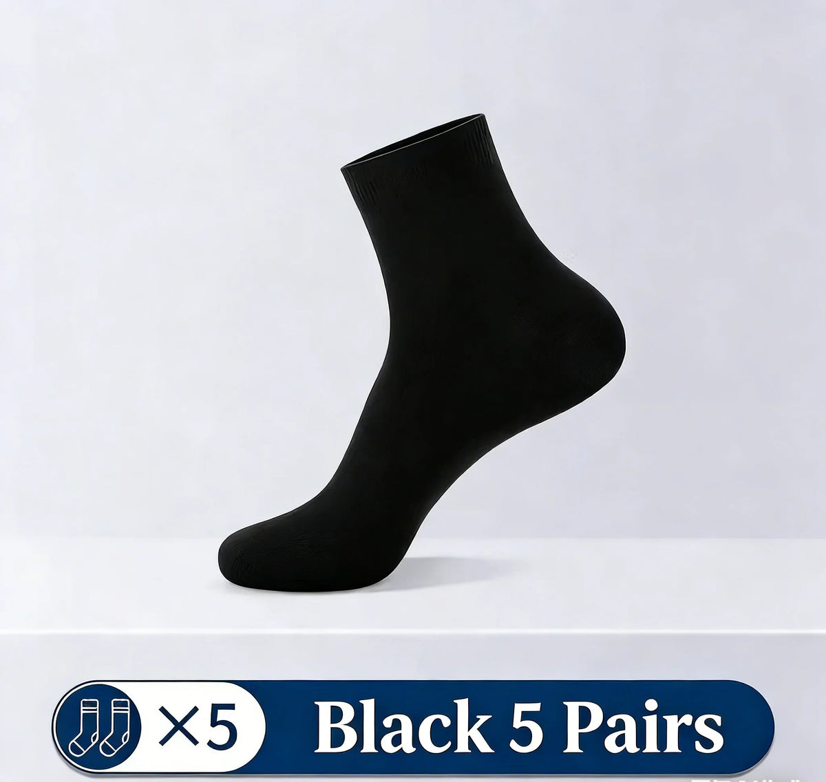 5 pairs of men's mid-calf socks, pure cotton sweat-absorbing odor-resistant autumn/winter business socks for all seasons