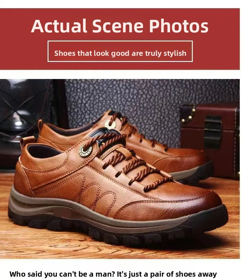 Men's Outdoor Sports Casual Climbing Shoes Winter Fleece Low Help Cotton Shoes Anti-slip Dad Shoes Large Size Men's Shoes