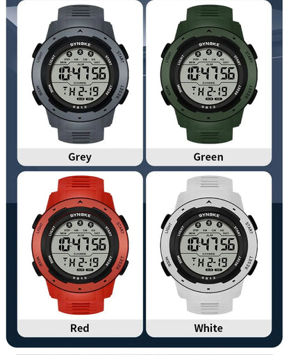 SYNOKE Men Digital Watch Sports Watches Timing Function Alarm Clock Waterproof 50M Digital Watch Military Clock Large Screen