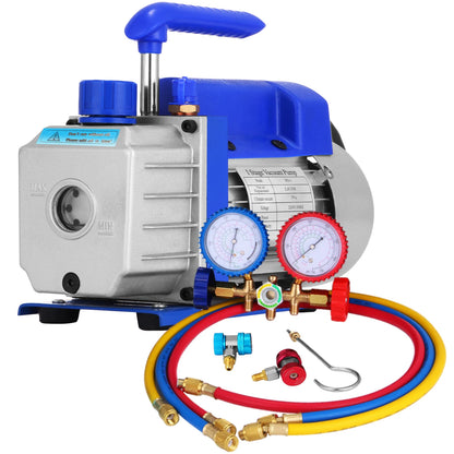 SucceBuy 1.8 CFM - 4.8 CFM Refrigerant Vacuum Pump Kits HVAC 1/3HP 1/4 HP with Manifold Gauge for Household Air Conditioning