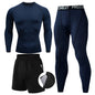 Men's 2/3pcs sets Boxing suit rashguard male kit MMA compression clothing men long-sleeved t-shirt+leggings tracksuit Sport Suit