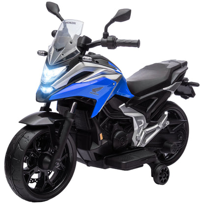 The electric motorcycle for children is equipped with two engines. Children aged 3 to 6 years can drive the motorbike with music and head. The size is 107x46x75cm and the load is 30kg.