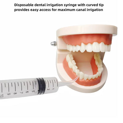 5Pcs Dental Disposable Irrigation Syringe With Curved Tip 12ml For Dentist Use Dental Consumable Tool Oral Teeth Whitening