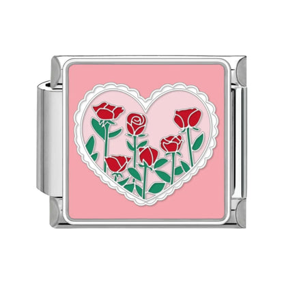 Y2K Series Heart Flowers Cherry Ball Butterfly Italian Charm Links Fit 9mm Stainless Steel Bracelet DIY Making Jewelry Gifts
