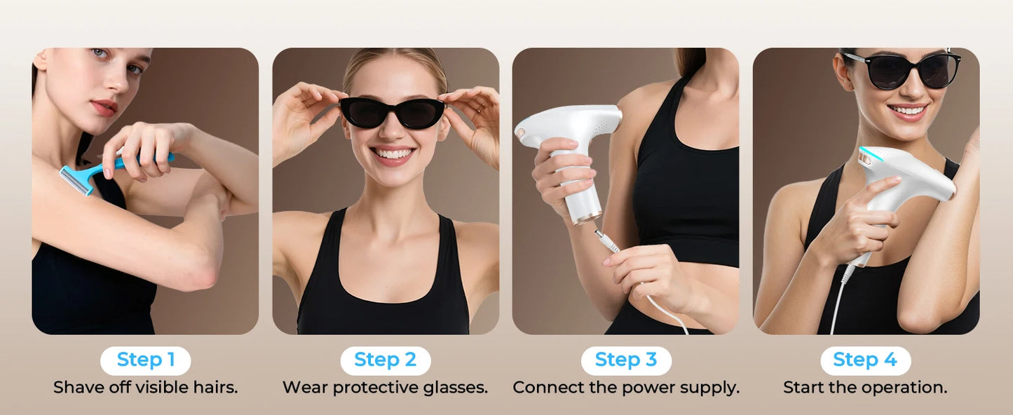 Haarlosy IPL Devices Hair Removal Laser Painless Hair Removal Device with HR/SC/RA, 9 Levels, 999,900 Flashes at Home for Women