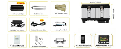 TB10 8KW Toolbox Diesel Air Heater 12V/24V/220V With Adapter/Auto Thermostat/Bluetooth App/Display For Truck Car Parking Heater
