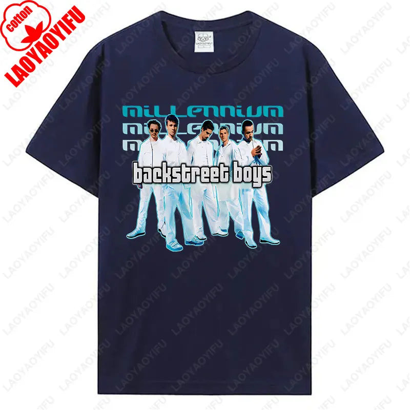 Backstreet Boys Millennium Tour Music Vintage Tshirt Men Women Hipster Popular Tops Summer Fashion Streetwear Unisex Tees Gift