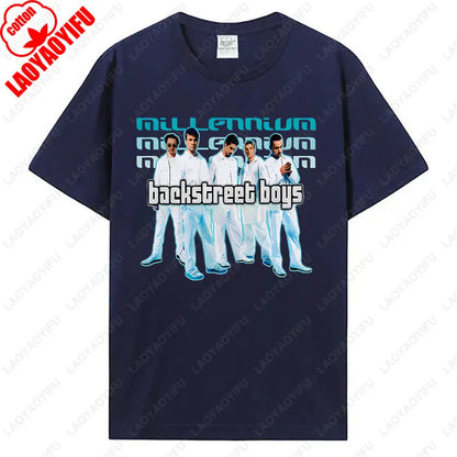 Backstreet Boys Millennium Tour Music Vintage Tshirt Men Women Hipster Popular Tops Summer Fashion Streetwear Unisex Tees Gift