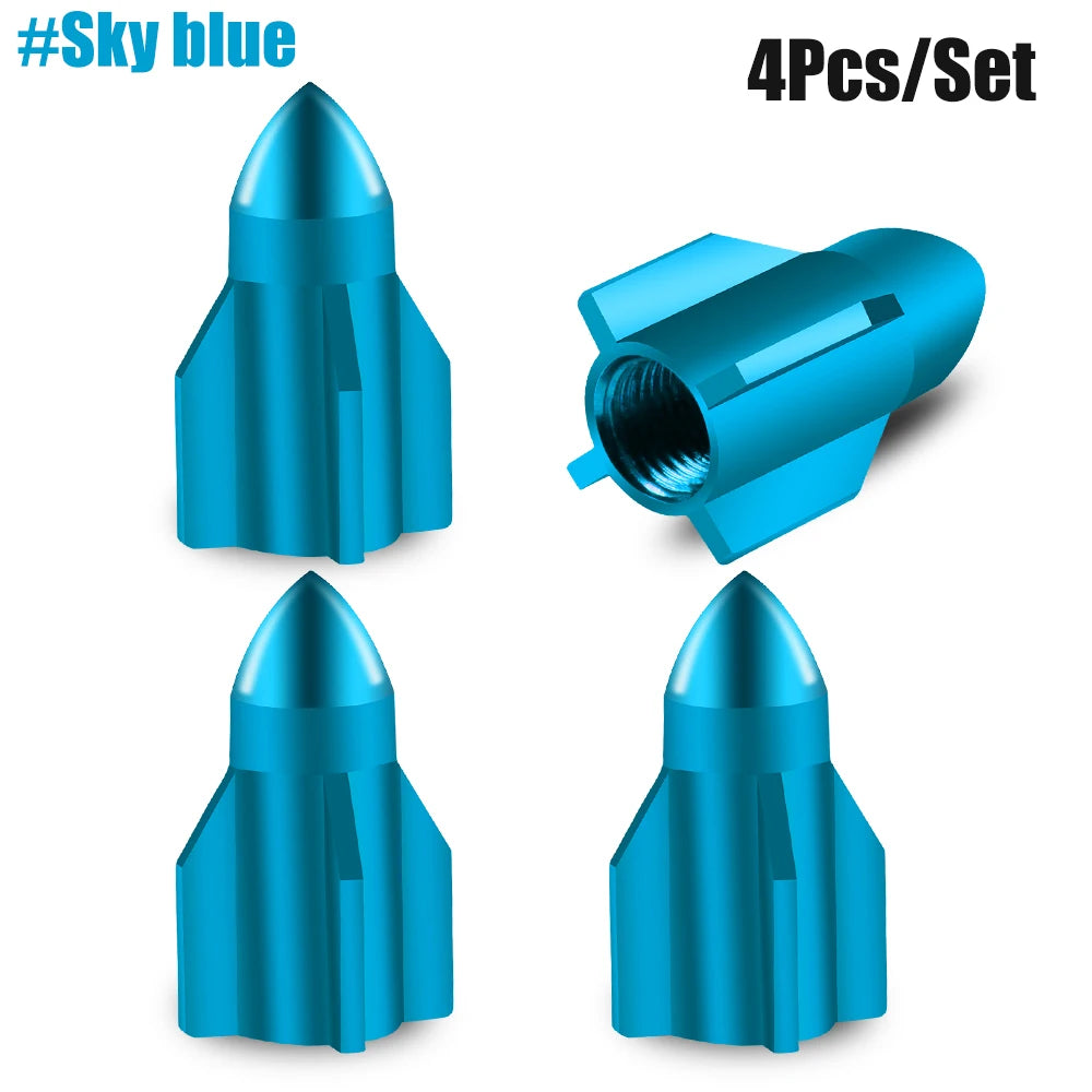 4pcs Car Tire Valve Cap Grenade Aluminum Tyre Valve Stem Cover Air Dust Cap Tire Valve Truck Bike Wheel Rim Valve Stem Cap