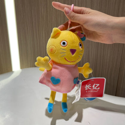 16-19CM Genuine Peppa Pig Bundle pocket 8 Friends Daddy Mammy Peppa George Plush Bahs Stuffed Dolls Pajamas Peppa Kids Gift