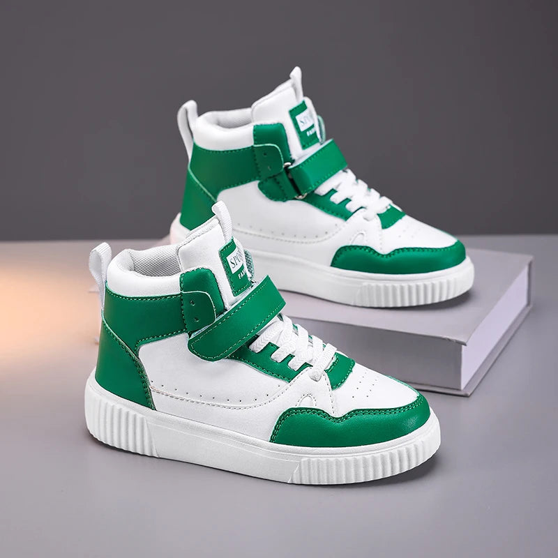 autumn boys sneaker high top children shoes luxury leather basketball shoes kids PU tennis sports shoes for boy size 28-39