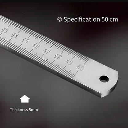 Engineered for Emergencies: 50cm Stainless Steel Ruler with Hardened Tip for Measurement | Drafting Multi‑Tool&Window-Breaking