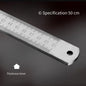 Engineered for Emergencies: 50cm Stainless Steel Ruler with Hardened Tip for Measurement | Drafting Multi‑Tool&Window-Breaking