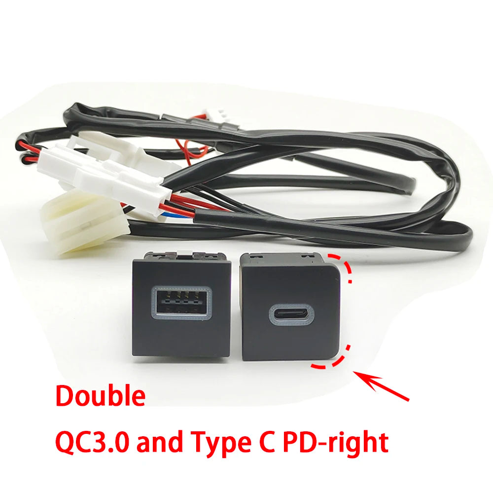 For VW Golf 6 MK6 Jetta 5 MK5 Scirocco 2006 - 2012 Car USB Charger PD Quick Charge QC3.0 Auto Phone Charging Adapter Button