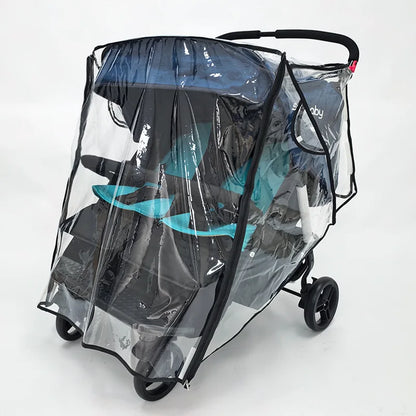 Twin Stroller Rain Cover Windshield Double Front Stroller Universal Rainproof Warm Cover Cart Raincoat Baby Stroller Accessories