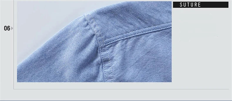 Casual Pure Cotton Oxford Mens Shirts Long Sleeve Embroidery Horse Design Regular Fit Fashion Button Man White Dress Shirt