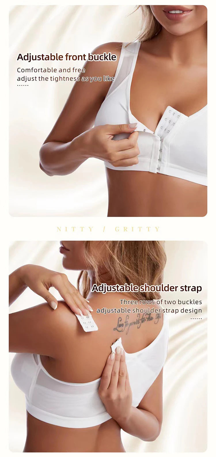 Large Size Front Closure Bra Wire Free Vest Brassiere Intimates Women's Push Up Bralette Underwear Female Unlined Bras Lingerie