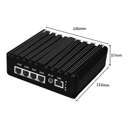 Topton Solid Fanless Firewall Mini PC VPN Gateway Intel N150 N5105 J6412 J5005 7305 6305 4x2.5G LAN Home Server PfSense Computer