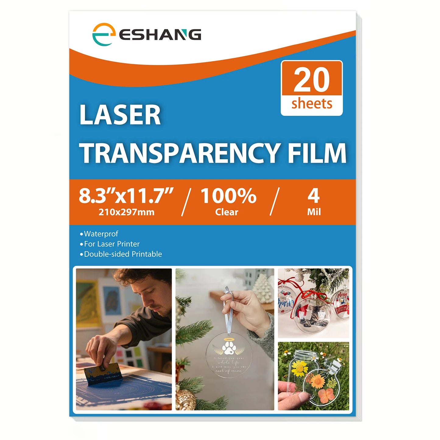 20 Sheets A4 Laser Transparency Film  Transparent Paper Clear Overhead Projector Film for Laser Printer