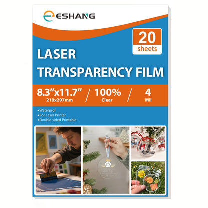 20 Sheets A4 Laser Transparency Film  Transparent Paper Clear Overhead Projector Film for Laser Printer