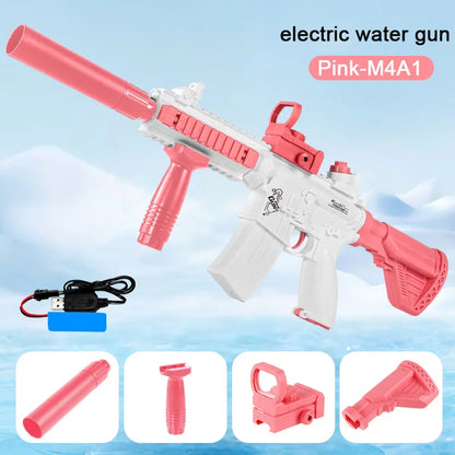 Electric Water Gun M416 Shooting Toy 280ML Shoot Beach Outdoor Fun Toy Children Boy Girl Adults Gift With Expanding Storage Tank