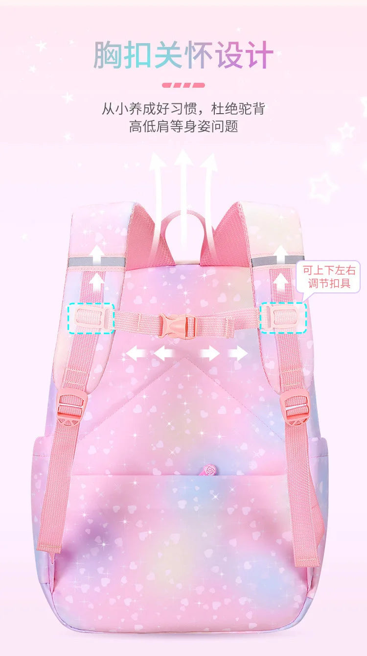 3pcs/set Kids School Backpack for Girls with Lunch Box Pencil Case Set Elementary Primary Middle High College School Bookbags