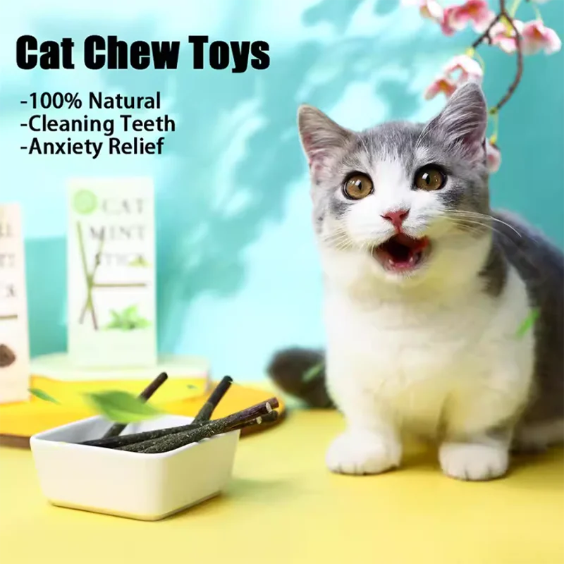 Pet Cat Peppermint Teeth Teeth Teeth Cleaning Bite Stick Teasing Cat Stick Cat Bite Resistant Soothing Snack