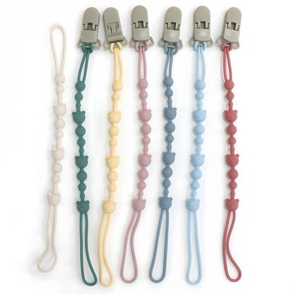 Soothing Pacifier Anti-chain Baby Stroller Teether Anti-loss Chain Baby Silicone Pacifier Clip Toy Biting Glue Lanyard