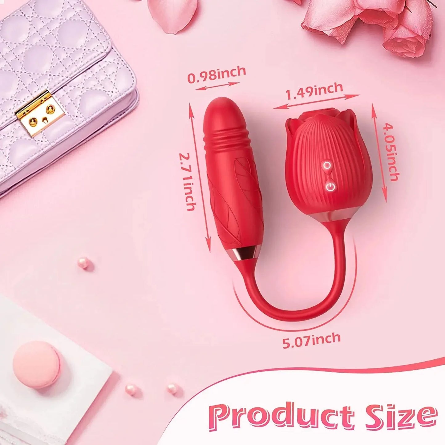 3in1 Thrusting Anal Vibrator Female Rose Sucking Clitoris Stimulator Dildo Licking Vagin Massager Masturbator Sex Toys for Women