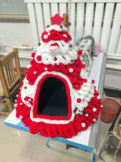 Modern Christmas Tree Cat Tent Knitted Design Warm Pet House for Cats and Kittens Ready to Use Living Room OEM ODM