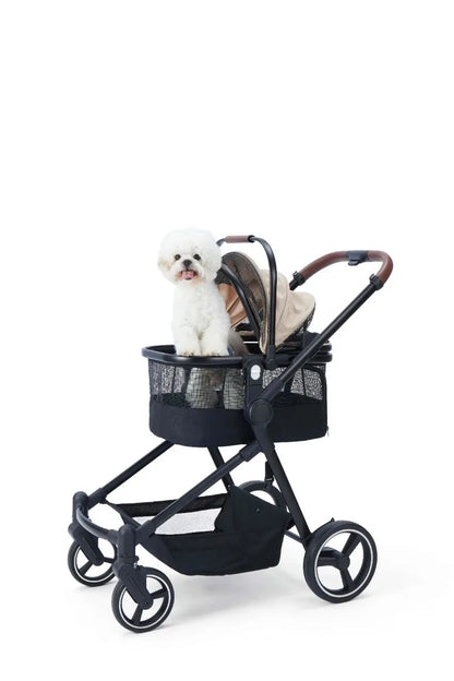 Portable pet stroller, dual-mode stroller that can carry both pets and babies at the same time, multifunctional and foldable,  pet carrier