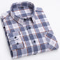 Pure Cotton Men's Plaid Shirt Long Sleeve Regular Fit Men Casual Oversized Shirt Leisure Autumn Male Blouse New Plus Size